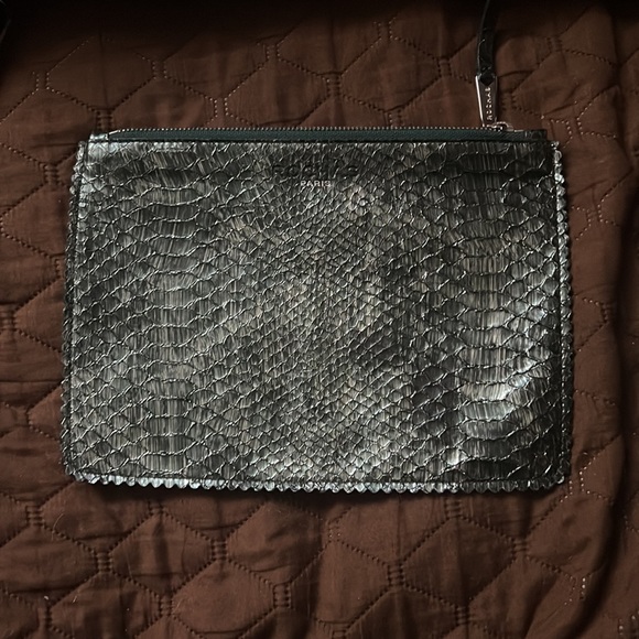 Green leather ROCHAS clutch - Picture 5 of 6